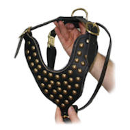 Dalmatian Studded Walking dog harness- handmade leather harness
