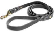 Dalmatian Leather Dog Leash Double Braided 3/4 Inch Dalmatian Leather Dog Leash Double Braided 3/4 Inch