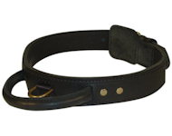 Tac-Black Leather Agitation Collar With Handle for Dalmatian Tac-Black Leather Agitation Collar With Handle for Dalmatian