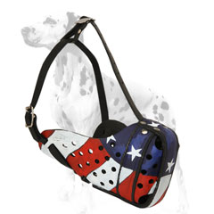 Durable Leather Painted Dalmatian Dog Muzzle