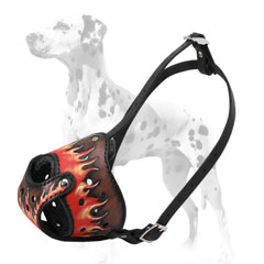Comfortable Leather Dog Muzzle for Dalmatians
