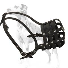 Soft leather basket muzzle