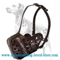 Trendy Leather Dalmatian Dog Muzzle with  Painting