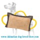 Dalmatian French Linen Dog Bite Pad with Leather Area