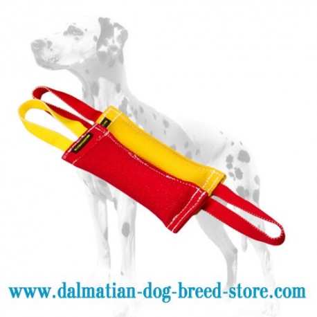 'Simple Set' 2 Dalmatian Dog Training Bite Tugs of French Linen