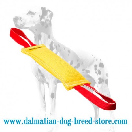 Colorful Dalmatian Training French Linen Dog Bite Tug