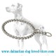 Easy to Use Dalmatian Dog Choke Collar of Chrome Plated Steel
