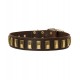 Leather dog collar with vertical brass plates for Dalmatian breed