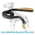 Dalmatian Dog Leash of Leather with Padded Handle